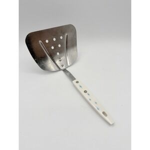 Vintage Atomic Starburst Pattern Blue & White Flipping Spatula MCM